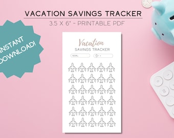 A6 Urlaubssparkalender, Challenge, 15 x 3,5 Zoll druckbare Spar-Challenge, A6 Kassenbuch & Umschlag, Finanzplaner, druckbare PDF