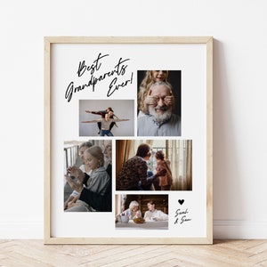 Best Grandparents Ever Photo Collage GIft, Printable Grandparent's Day Photo GIft, From Grandkids, Customizable Printable Template