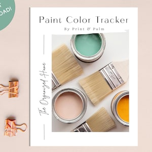 Paint Color Tracker, Home Paint Organization, Building a New Home, Get Organized, Household Management, Instant Download, 8.5 x 11, A4