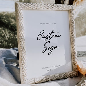 Modern Wedding Sign Template, 8x10, Editable Modern Wedding Sign - Bridal Shower sign - Engagement Poster - Minimalist