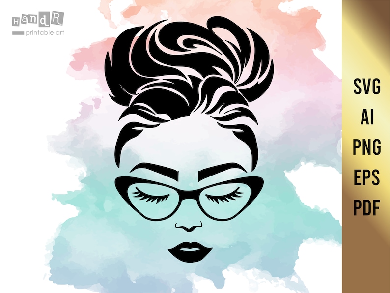 Download Girl hairband wears glasses svg vector cricut Woman With ...