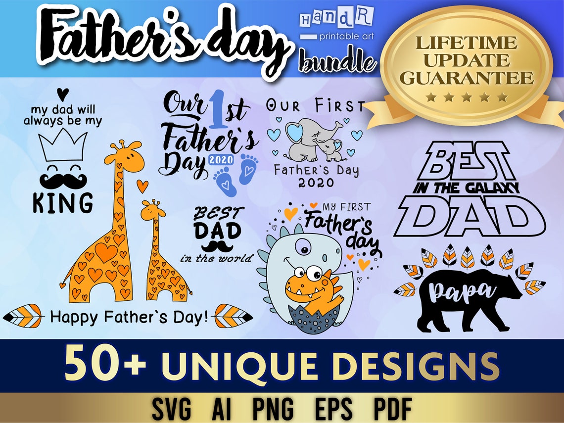 Download Our First Father Day svg bundle dad papa father 1st | Etsy