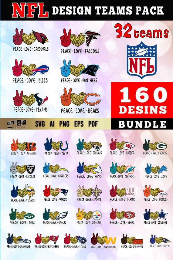 Download Nfl All 32 Bundle 2021 Update Teams Svg All Nfl Teams Svg Nfl Etsy