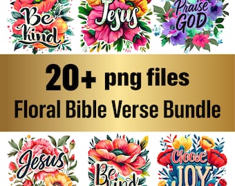 21 Floral Christian Png Bundle, Jesus Png, Religious Shirt Png, Religious Bundle Png, Spirit Png, Motivational Quotes, Sublimation Design