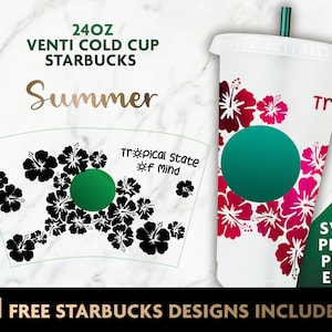 Print Starbucks Coffee SVG file design | Daisy Starbucks coffee CUT file | Cheetah Starbucks Logo for Silhouette or Cricut DIY
