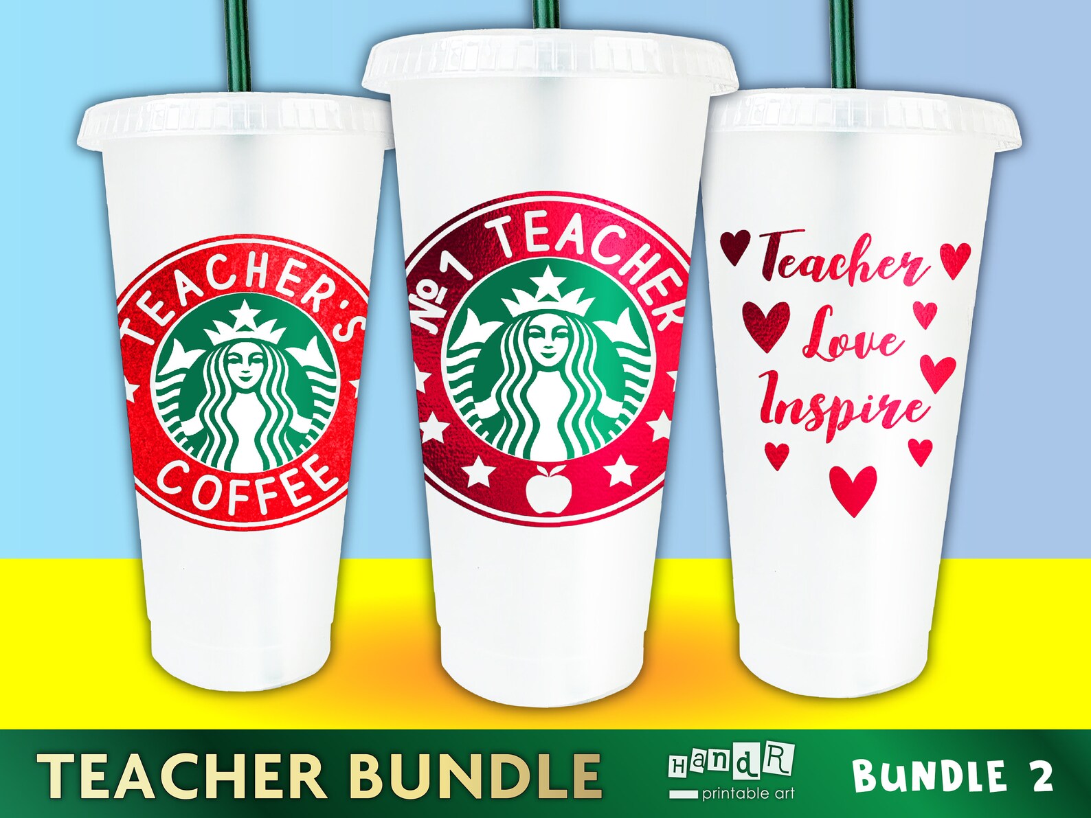 Download Starbucks teacher bundle SVG file Teachers Starbucks coffee | Etsy