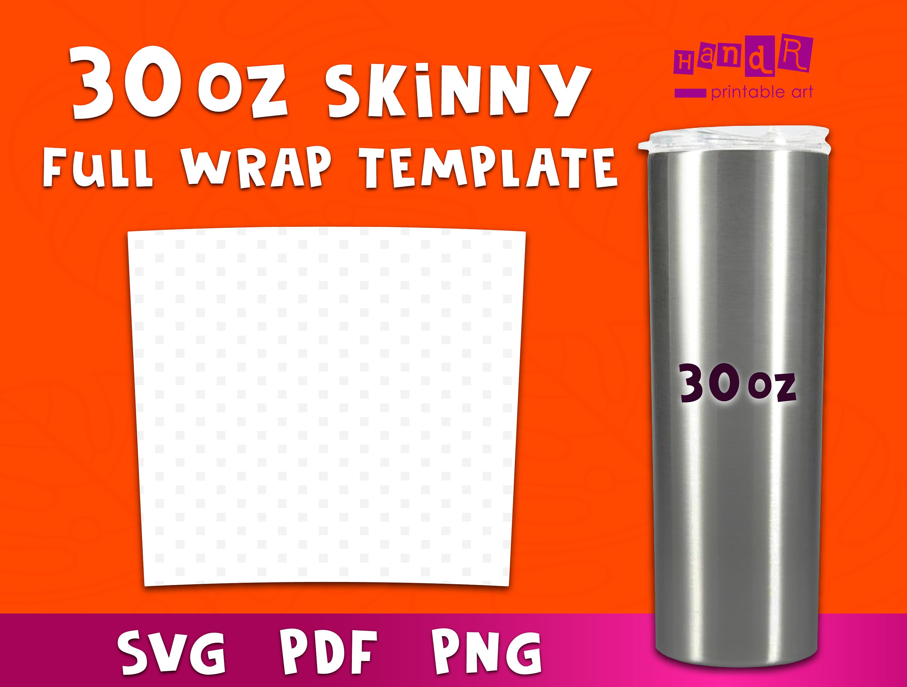 30oz Tumbler Template Full Wrap Sublimation Cut File