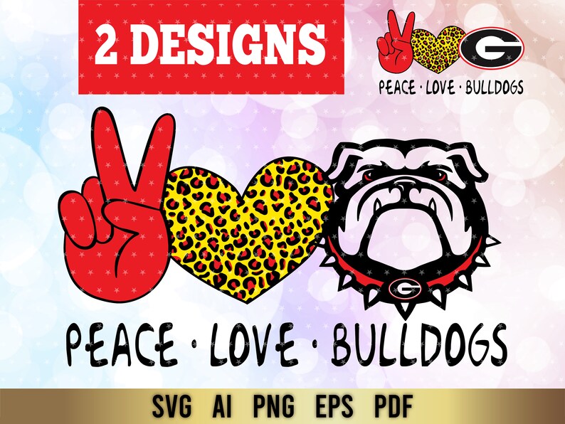 Download Ga Bulldogs peace love svg Georgia football GA Bulldogs | Etsy