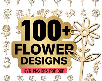 Wildflowers SVG Bundle, Laser Cut Files For Glowforge & Cricut, Floral Bouquet SVG DXF, Botanical Flowers, Wood Ornament, Mom Gift