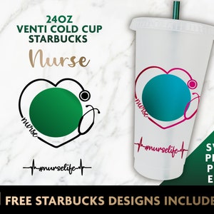 Print Starbucks Coffee SVG file design | Nurse Starbucks coffee CUT file | Cheetah Starbucks Logo for Silhouette or Cricut DIY
