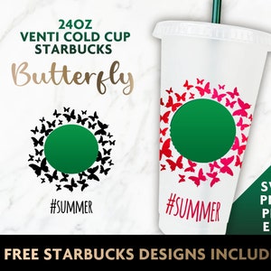 Print Starbucks Coffee SVG file design | Butterfly Starbucks coffee CUT file | Cheetah Starbucks Logo for Silhouette or Cricut DIY