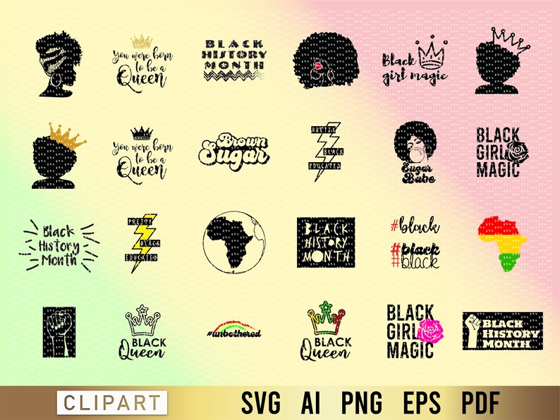 Download Black History Month Bundle SVG Afro Bundle Svg Afro SVG ...