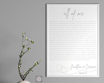All Of Me Lyrics Etsy