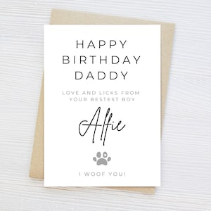 Dog Dad Birthday Card, Happy Birthday Dog Daddy, Birthday Cards From The Dog, Pet Cards, Dog Owners Birthday Card, Best Daddy #DB007