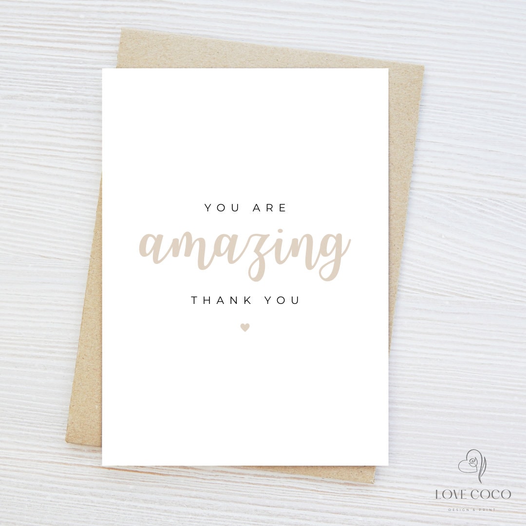 You Are Amazing Thank You Card, Great Big Thank You Cards, Motivational