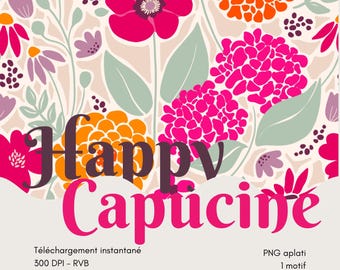 Colorful floral pattern for fabric, seamless pattern, high-quality instant download for fabric, wallpaper, vinyl - Bold Flowers