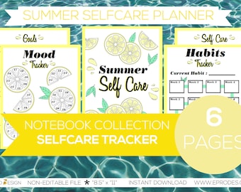 Summer Self Care Planner | Binder | Organizer | Record Keeper (Non-editable)