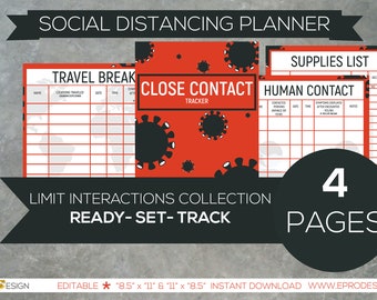Close Contact Tracker | Binder | Organizer | Record Keeper (editable)