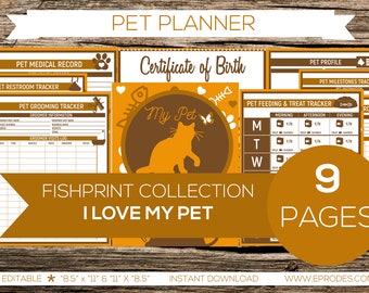 Cat Planner | Binder | Organizer | Record Keeper (editable)