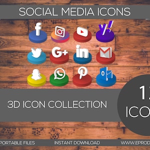 May include: A collection of 12 social media icons in a 3D style. The icons are arranged in a grid on a wooden background. The icons include Facebook, Instagram, YouTube, Yahoo, Twitter, Google Plus, LinkedIn, Email, Snapchat, WhatsApp, Pinterest, and Outlook.