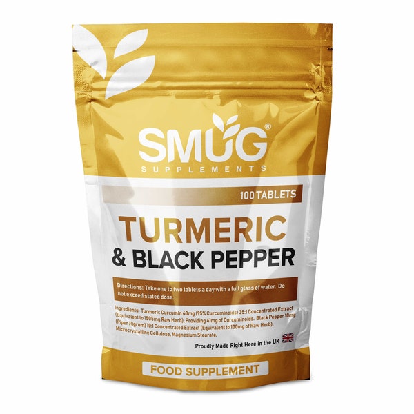 Turmeric and Black Pepper Tablets - High Strength 1500mg Turmeric Circumin Supplement - Easy to Swallow Alternative to Tumeric Capsules