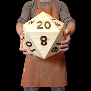 Massive D20 - Giant Twenty Sided Dice with Numbers Scorched on with Hot Branding Irons- Life Sized Icosahedron