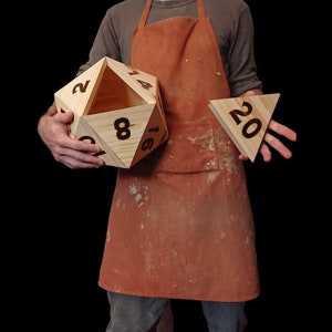 Massive D20 - Giant Twenty Sided Dice with Numbers Scorched on with Hot Branding Irons- Life Sized Icosahedron