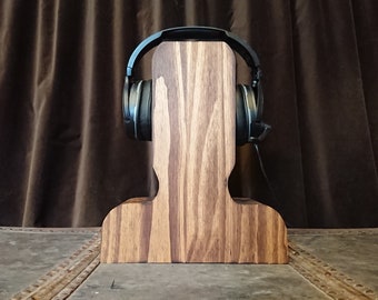 Large Wooden Headset Stand for Gamers, Audiophiles, Musicians and Music Lovers