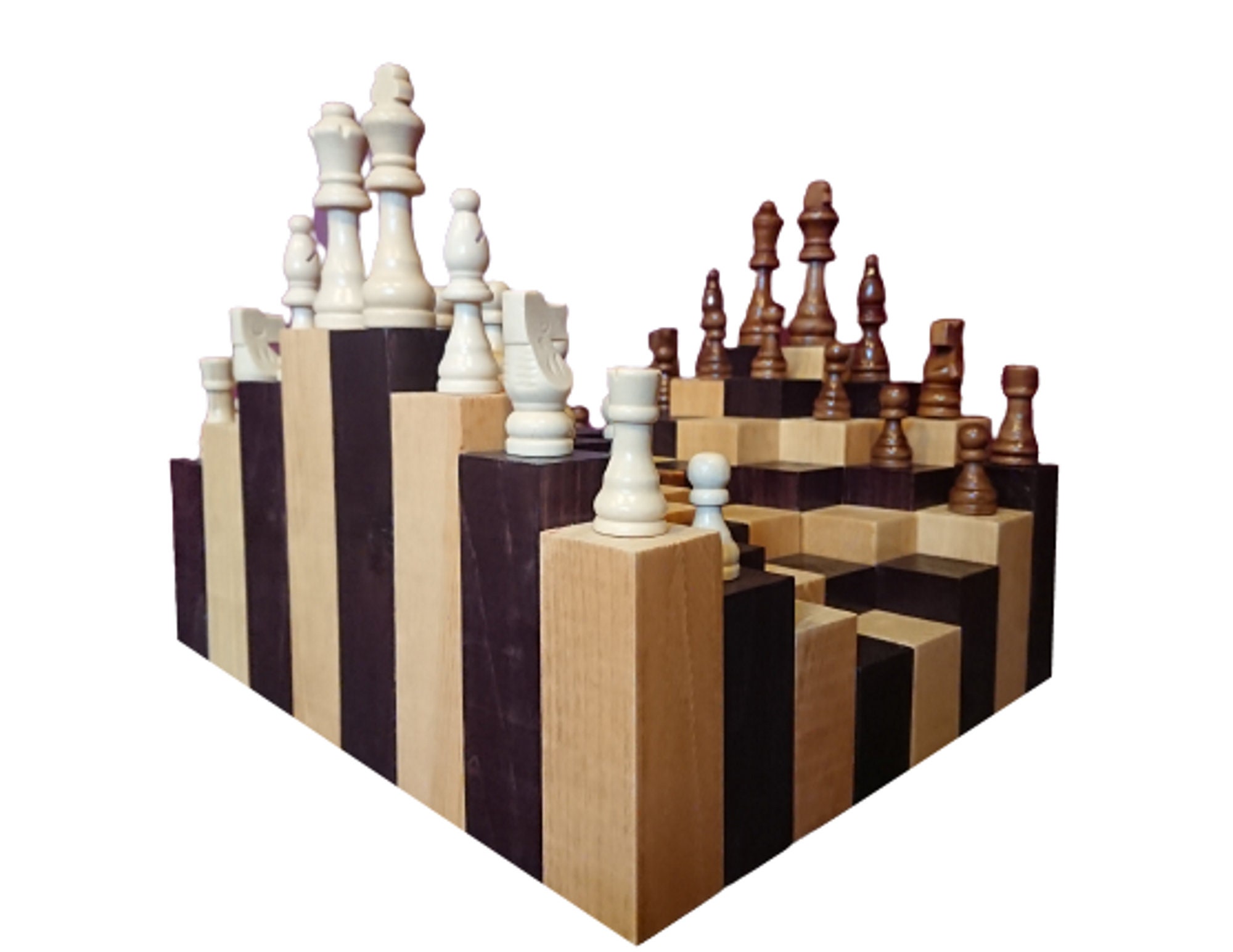 Luxury Wooden Chess Set With Board 6pcs / Digital File STL/ 3D 