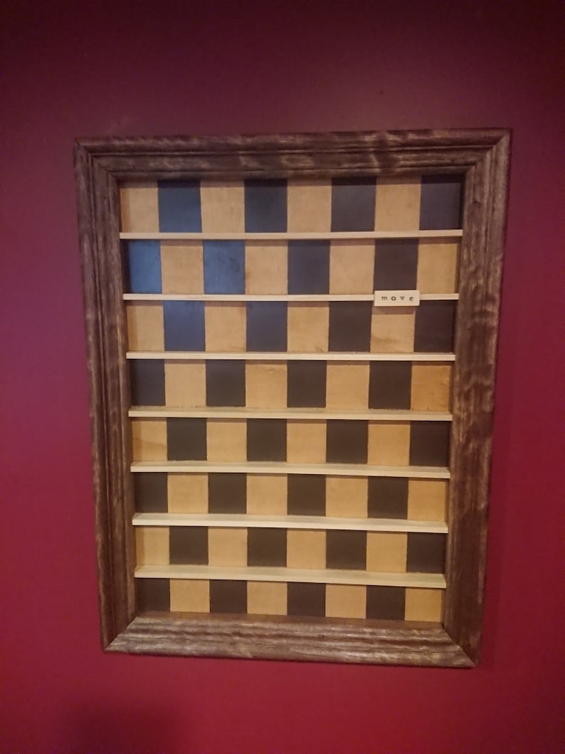 Vertical Chess Set Large Wall Mounted Wooden Game Board Etsy