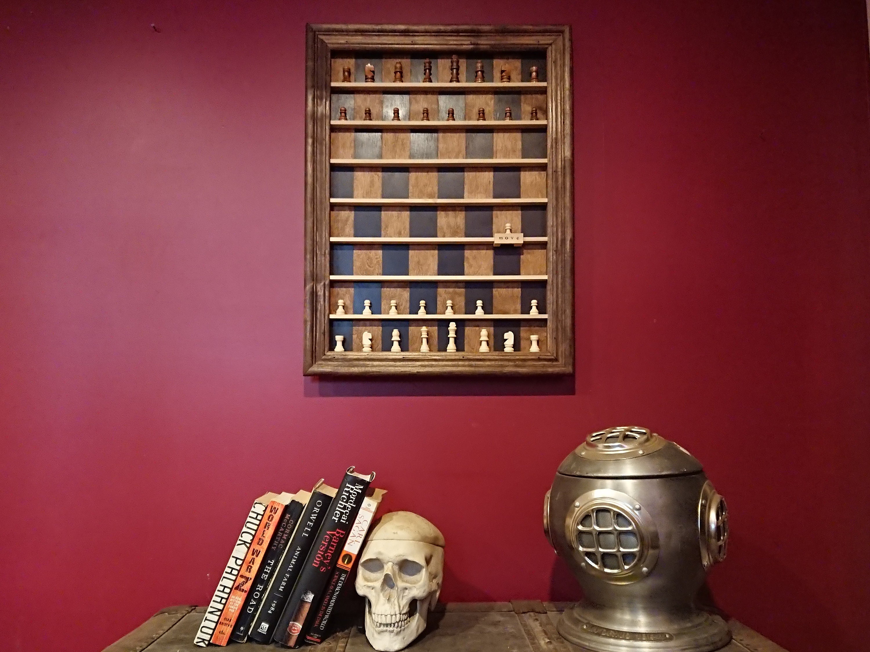 Vertical Chess Board Large Wall Mounted Wooden Game Board - Etsy