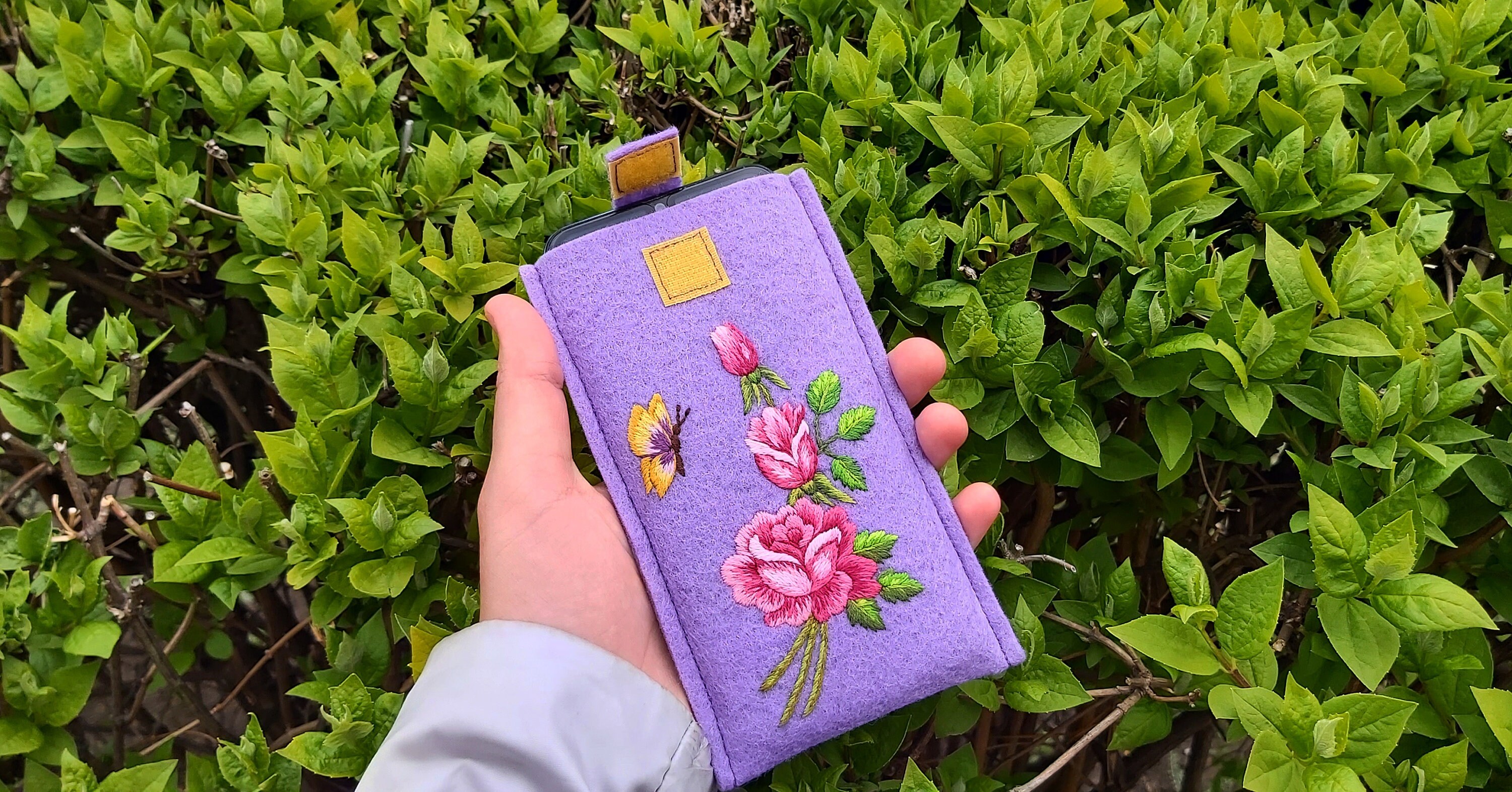 Embroidered iPhone Casefelt Case Flower iPhone Case Flower Etsy UK