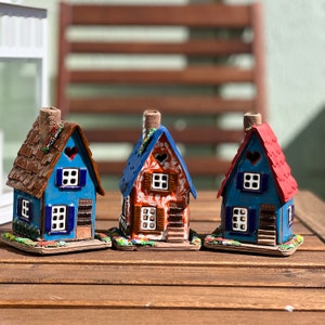 Handmade ceramics candle holder house warming gifts new home, Pottery handmade tiny house ceramic lamp, Tealight candle holder