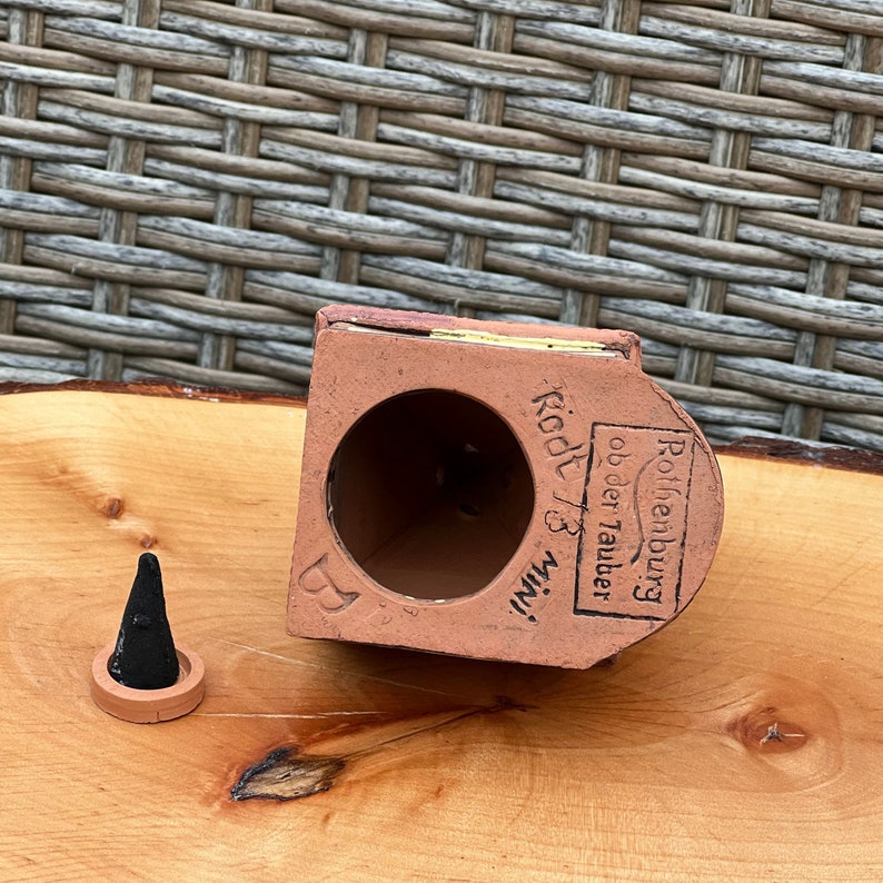 Incense holder ash catcher tiny house , Pottery miniature Rothenburg ob der tauber house , Incense stick holder christmas gifts for mom image 8