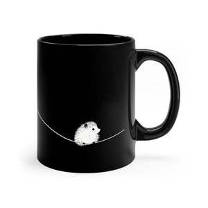 Minimalist cute Hedgehog gift porcupine gift Hedgehog mug Hedgehog gift for minimalism art lover forestcore wildlife lover adorable hedgehog