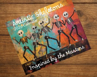 Colorful Day of the Dead Wall Calendar, 2026 Dia de Los Muertos Art Calendar inspired by Khalo, Picasso and Metisse, Home and Office Decor