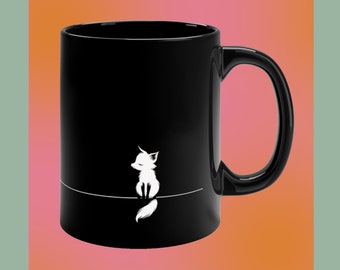 Regalo volpe minimalista Regalo volpe Regalo volpe Tazze volpe Regalo volpe per amanti dell'arte minimalista Tazze da caffè volpe Regali per amanti della natura Volpe dolce e carina