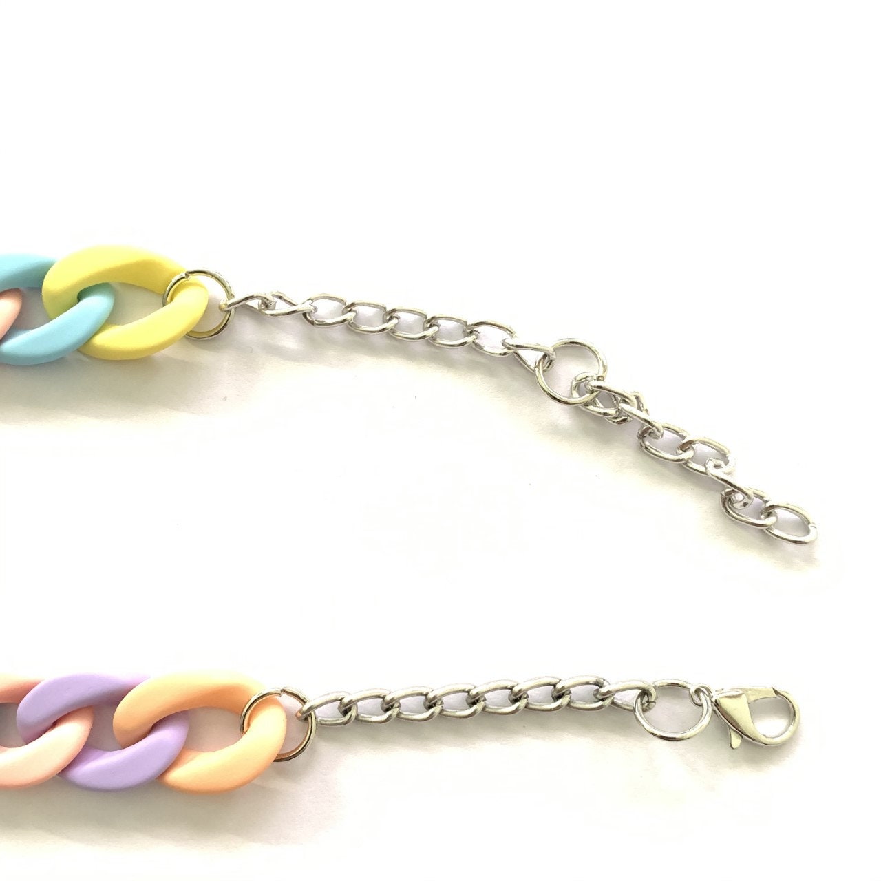 Rainbow chain necklace rainbow necklace colourful chain Etsy