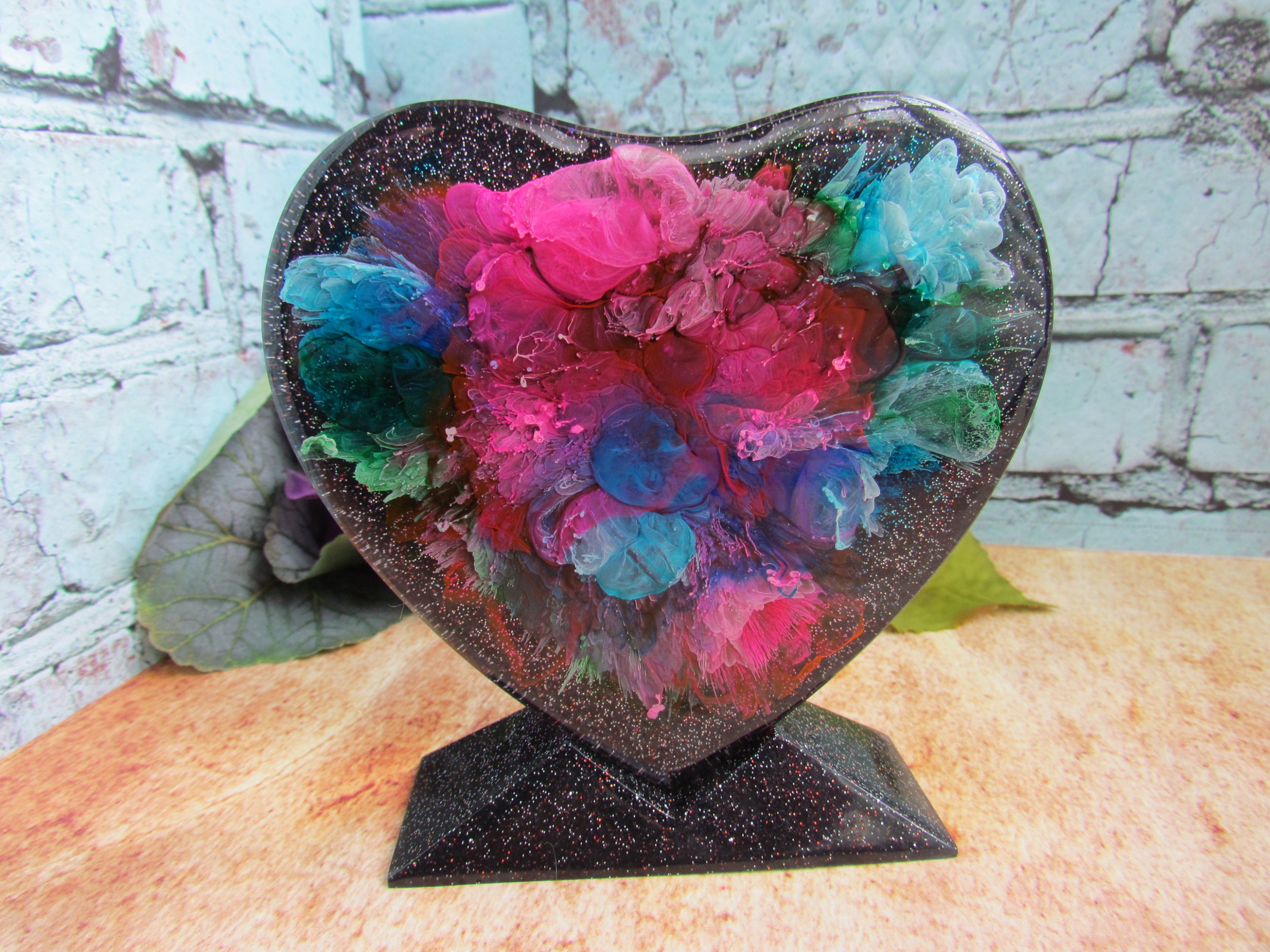 Resin Heart With Stand/ Heart Plaque with stand/ Heart Home Etsy