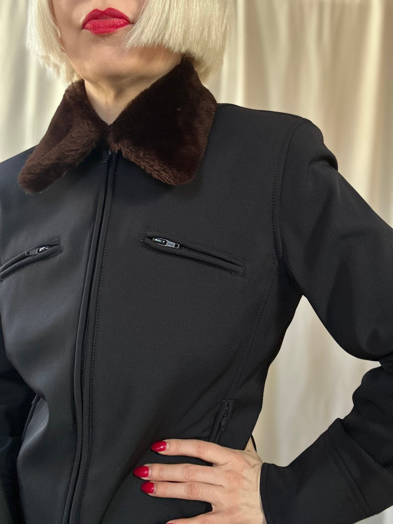 Zip up collar jacket hotsell