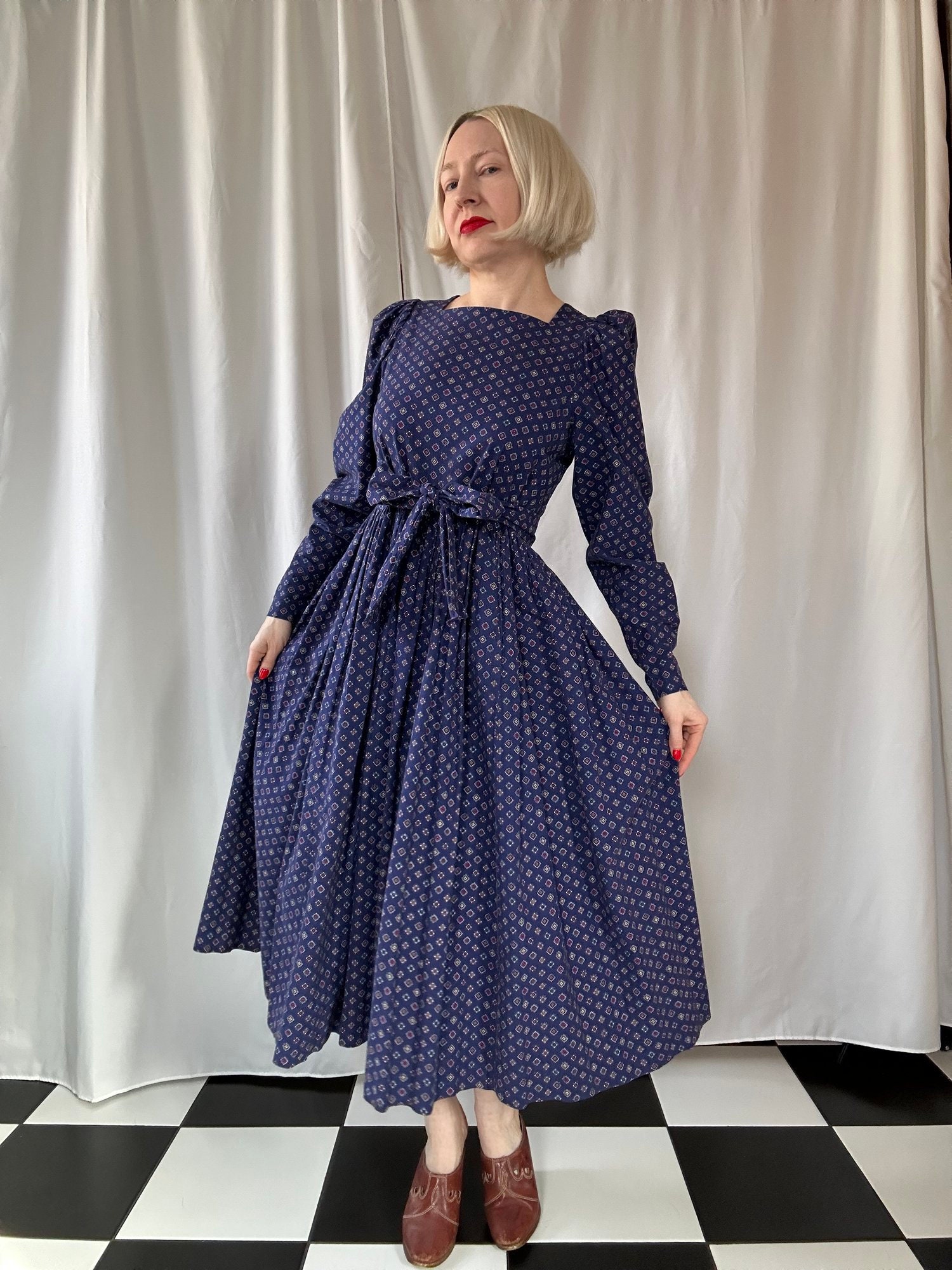 Laura ashley navy dress sale