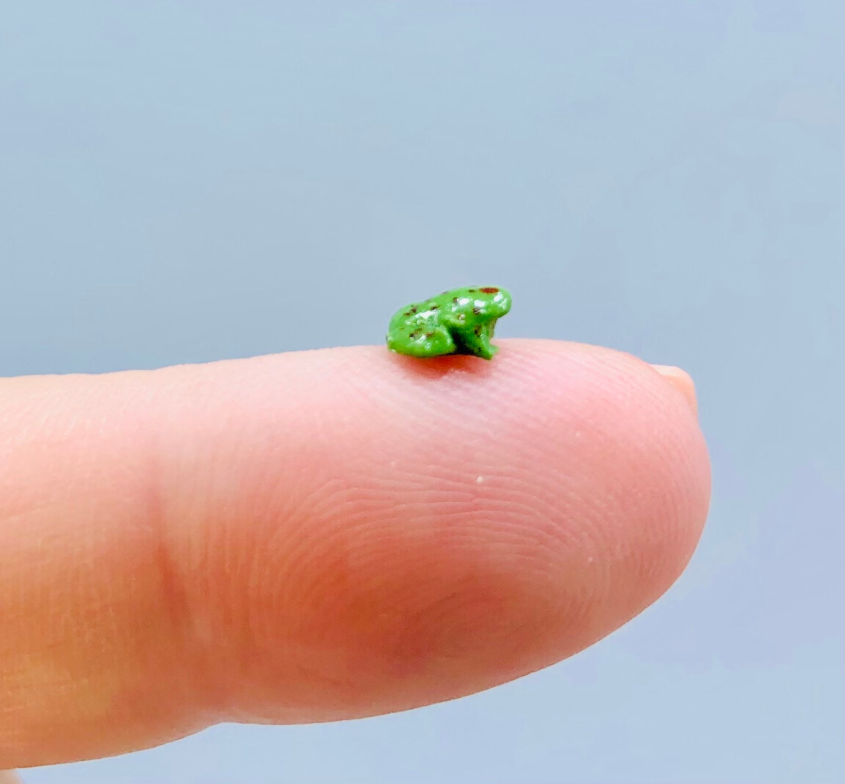 Micro Frog Miniature Tiny Handmade Polymer Clay Fairy Garden Gift