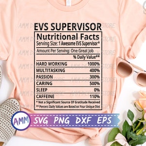 EVS svg, EVS Supervisor svg, Nutritional Facts, Nutrition Facts, Housekeeper SVG, Environmental Services, Appreciation svg, Eps, Dxf, Png
