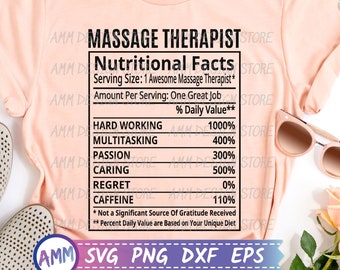 Massage Therapist SVG,  Massage Therapist Nutritional Facts svg, Nutrition Facts svg, Massage Therapist png, Appreciation svg, Eps, Dxf, Png