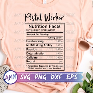 Postal Worker SVG, Postal Worker Nutrition Facts svg, Postal Worker Nutritional Facts svg, Mail Carrier svg, post office svg, Eps, Dxf, Png