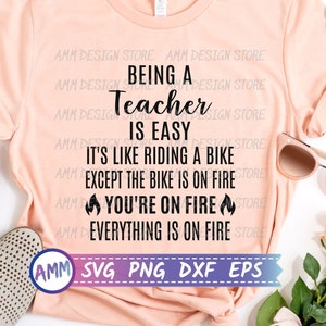 Teacher Svg, Being A Teacher Is Easy SVG, Teacher Quote Svg, Teacher Appreciation Svg, Funny teacher svg, Eps, Dxf, Png