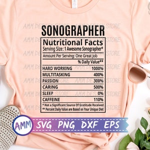 Sonographer svg, Sonographer Nutritional Facts svg, Nutrition Facts svg, Sonography svg, Ultrasound svg, Appreciation svg, Eps, Dxf, Png