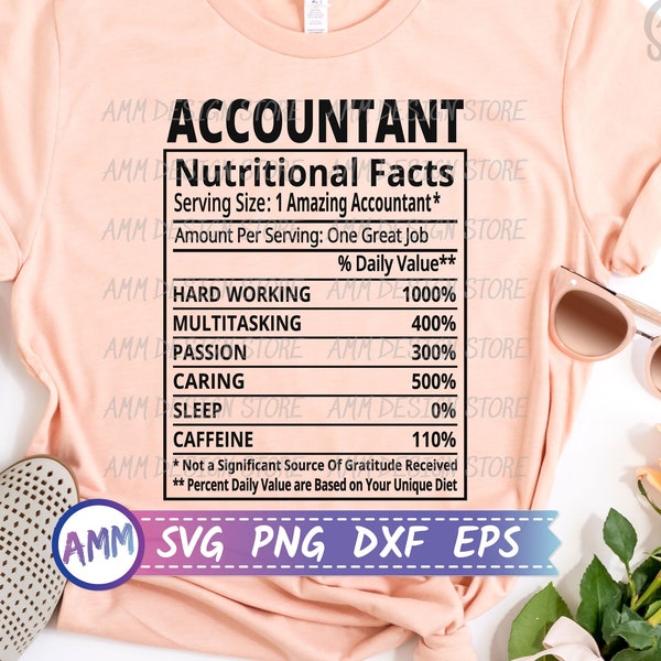 Accountant svg, Accountant Voedingsfeiten svg, Accountant Voedingsfeiten svg, Accountant gift svg, Waardering svg, Eps, Dxf, Png