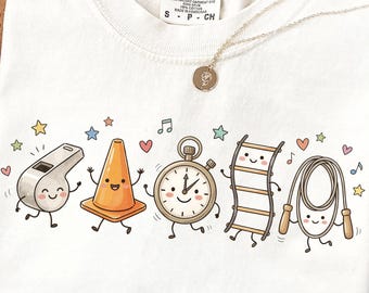 PE Teacher png, Cute PE Doodle png, PE Teacher Shirt png, Teacher Sublimation, Coach Gift, Back to School png, Pe Coach png