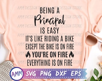 Principal SVG, Ser un director es fácil SVG, svg, Apreciación principal svg, Diseño de camisa svg, Eps, Dxf, Png